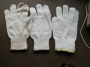 格安　長期保管品　牛床革背縫手袋４双と綿混軍手３６双セット