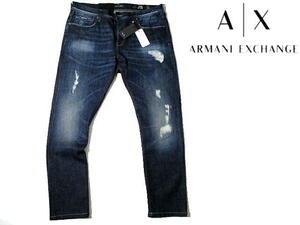 新品▼ 即決！ 訳あり アルマーニエクスチェンジ　イタリア製　ダメージジーンズ デニム　ARMANI EXCHANGE　ジョルジオアルマーニジャパン