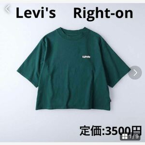 ワンポイントプリントロゴT ライトオン リーバイス　Levi's Tシャツ　Right-on グリーン　トップス