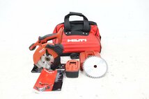 ■回転動作確認済■ HILTI ヒルティ 充電式金属ソー SCM 22-A 充電式丸ノコ 替え刃 バッテリー 1個 バッテリー充電器 ケース付き_画像1