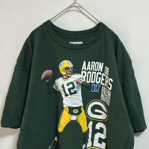 NFL TEAM APPAREL 半袖Tシャツ グリーンベイ・パッカーズ　12番　アーロン・ロジャース　ビッグプリント　サイズXL