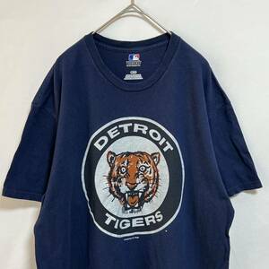 GENUINE MERCHANDISE 半袖Tシャツ MLB デトロイト・タイガース　ビッグロゴプリント　サイズＬ