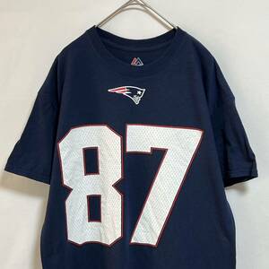 MAJESTIC マジェスティック　半袖Tシャツ NFL ニューイングランド・ペイトリオッツ　87番 GRONKOWSKI ロゴプリント　サイズM