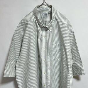 L.L.Bean エルエルビーン　ボタンダウン 半袖シャツ　ストライプシャツ コットンツイル　ビッグサイズ18-TALL オーバーサイズ