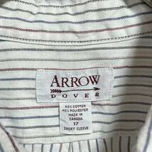 ARROW アロー　90’s カナダ製　ボタンダウン 半袖シャツ　ストライプシャツ サイズ17_画像4