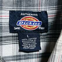 Dickies ディッキーズ　ウエスタンシャツ　半袖シャツ チェック柄　ロゴ　サイズＬ_画像3