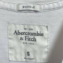 Abercrombie & Fitch アバクロ　半袖Tシャツ ボーダー　ワンポイントロゴ　サイズS_画像3