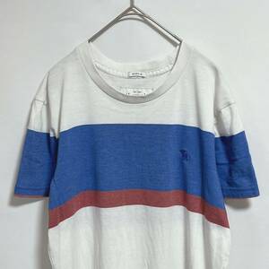 Abercrombie & Fitch アバクロ　半袖Tシャツ ボーダー　ワンポイントロゴ　サイズS