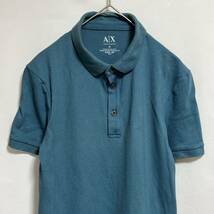 ARMANI EXCHANGE アルマーニ エクスチェンジ　半袖ポロシャツ ワンポイントロゴ刺繍　鹿の子　サイズXS_画像1