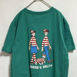 Where's Wally? ウォーリーをさがせ! 半袖Tシャツ ロゴプリント　バックプリント　サイズM