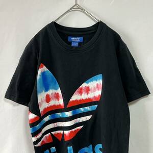 adidasアディダス　半袖Tシャツ トレフォイルロゴ　ビッグプリント　タイダイカラー　サイズS