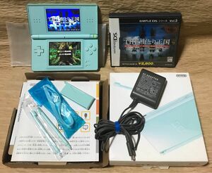 Nintendo DS Lite/ゲーム機本体/アイスブルー【欠品なしの完品☆】【下液晶変色あり】【DSソフト付き】値引き不可