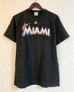 イチロー　マイアミ・マーリンズ　半袖　Tシャツ　MLB　メジャーリーグ　Miami Marlins　ICHIRO　MAJESTIC　Lサイズ　0131