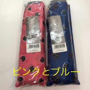 送料無料　ウォーターフロント　ポケフラット　折り畳み傘　折りたたみ傘　２本　ネコ　猫　ピンク　ブルー