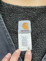 USA製 CARHARTT VEST ダック ベスト 裏ボア 90s black XL size 最高の墨黒フェード!!_画像2