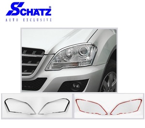 【SCHATZ】 シェッツ Mercedes-Benz MLクラス W164 ヘッドライトフレーム (クローム) 2008y - 2012y ヘッドライト リング フレーム 1643020