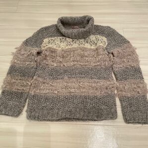 デンマーク製 手編み風タートルネックセーター