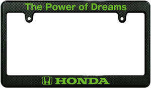 【新品・即決】カーボン調 ナンバーフレーム HONDA ホンダ The Power of Dreams 汎用