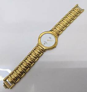 【685】アンティーク　コレクション　JAZ　ジャズ　クオーツ　腕時計　ゴールド　白文字盤　フランス　パリ　アナログ　2針　デイト　SS
