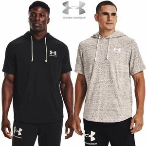 アンダーアーマーライバルテリー ショートスリーブ フーディー （UNDER ARMOUR）LG　ライトグレー