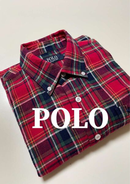 POLO カジュアルシャツ （チェック柄長袖）