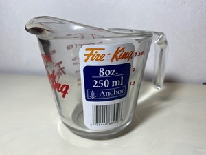 Fire King ファイヤーキング　計量カップ　250ml 　ガラス製　耐熱　メジャーカップ 　アンカーホッキング　未使用