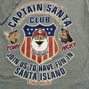 美品 CPTAIN SANTA キャプテンサンタ 半袖Tシャツ サイズM 杢グレー無地 前後にサンタのロゴプリント JOYMARK DESIGN ジョイマークデザイン