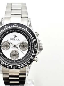 【1円】リラックス 王冠ロゴ ヴィンテージカスタム腕時計 世界で最も人気のポール・ニューマン腕時計 白文字盤 世田谷ベース