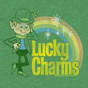 ★ラッキー チャーム Tシャツ LUCKY CHARMS RETRO RAINBOW - L 新品,正規品 シリアル