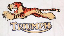 ★トライアンフ Tシャツ TRIUMPH タイガー 白 S 正規品 虎 tiger rockers ace cafe 英国車_画像3