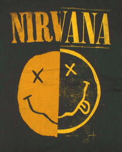 ★ニルヴァーナ Tシャツ NIRVANA SPLICED SMILEY - L 正規品! グランジ KURT COBAIN