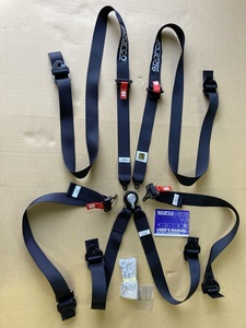  free shipping new goods 6 -point type seat belt Hans correspondence black SPARCO 2024 year made FIA official recognition (8853-2016) small of the back belt adjuster attaching Sparco endurance race .