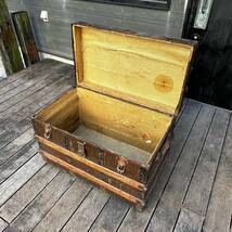 【Antique】~1930s Trunk Box トランクボックス ケース コンテナー ウッドボックス テーブル 店舗什器 ヴィンテージ アンティーク_画像8