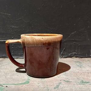 【Vintage】1960s~1970s McCoy Mug マッコイマグ コーヒーマグ カップ ブラウン ドリップ グレーズ ヴィンテージ アンティーク C