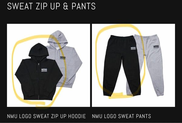 NMU LOGO SWEAT ZIP UP HOODIE / SWEAT PANTS スウェット　セットアップ　Lサイズ