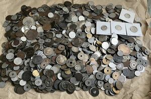 【雑銭】 日本古銭 5.2kg以上 銀貨あり、明治、大正、昭和、一部外国銭あり 無選別