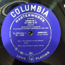 ワルター/ブラームス　交響曲全集（ニューヨークフィルとの旧録音）/米コロンビア　SL200　4枚組　青盤（フラット盤）_画像2