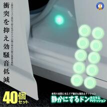 蛍光衝撃クッション 40個セット ドア 騒音防止 傷防止 クッション 便利 グッズ 衝撃 吸収 サイレント バンパークッション 20-HIKAKUSHO_画像1