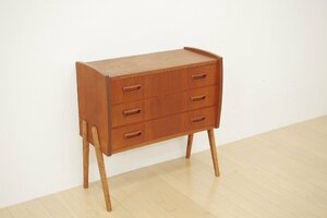  Northern Europe Vintage 3 step chest cheeks material oak legs drawer side chest .. living child part shop study storage furniture 