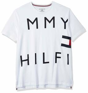 ts-09T3334-100Wt-L トミーヒルフィガー TOMMY HILFIGER 半袖Ｔシャツ クルーネック ビックロゴＴシャツ USサイズ ホワイト L