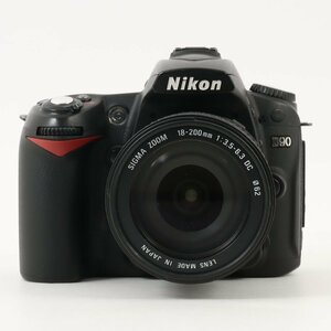 1円～ Nikon ニコン デジタル一眼カメラ D90　/　SIGMA ZOOM 18-200mm 3.5-6.3 DC　※チャージャーなし【電源ONのみ確認】