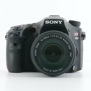 1円～ SONY ソニー デジタル一眼カメラ α77　/　18-250mm 3.5-6.3 DC MACRO HSM　【電源ONのみ確認】