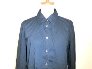 courreges クレージュ レディース 長袖シャツ シンプルシャツ 紺 ネイビー サイズ38 コットンシャツ デザインシャツ Y-95