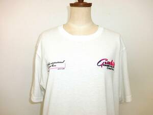 GOTCHA Gotcha женский L размер футболка белый × розовый . с логотипом весна лето . рука довольно большой Y-106