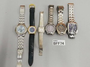 BFF74　ジャンク品　時計　腕時計　部品取りに　おまとめ6点　SEIKOセイコー　CITIZENシチズン　GUESS　など　※刻印あり