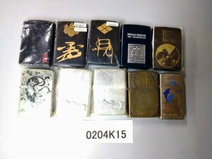 0204K15　ライター　喫煙具　Zippo　ジッポ　おまとめ10点　家紋・豊臣秀吉、武田信玄　など　＊着火動作未確認・現状渡し　※追加画像有り