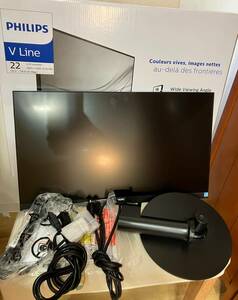 【5176】液晶モニター　PHILIPS V Line 21.5インチ フルHD 付属品完備　通電確認済み　221V8L/11　元箱つき　2021年