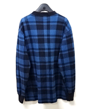 M【POLO by Ralph Lauren Check Henry Neck L/S Tee Blue ポロ バイ ラルフローレン チェック ヘンリーネック ロンTシャツ カットソー】_画像3