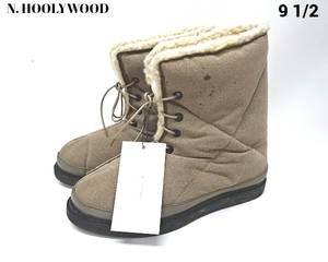 ９ 1/2 未使用【N.HOOLYWOOD BOA BOOTS Beige 132-SE03pieces ミスターハリウッド ボアブーツ シューズ エヌハリウッド 27cm～27.5cm】