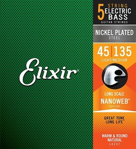 5弦用 Elixir Nanoweb #14207 Light/Medium 045-135 エリクサー コーティング弦 ベース弦